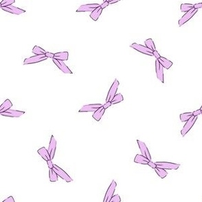 Small Tossed Bows, lilac on white