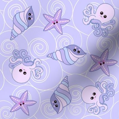 Shiny happy sea creatures purple 