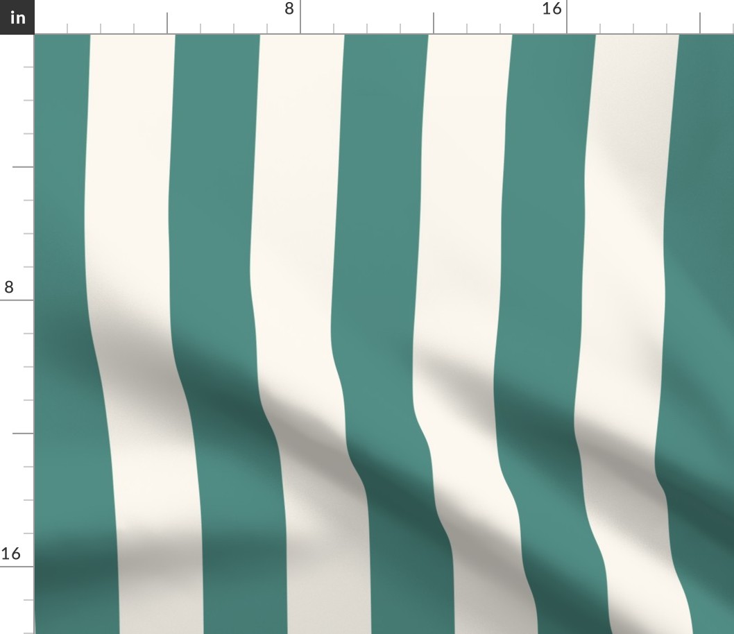 Medium// Emerald green simple modern circus tent chic stripes in off white
