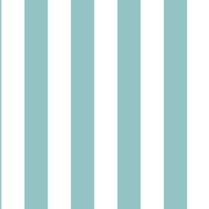 2 inch wide cabana vertical awning stripes in ocean cyan and white.
