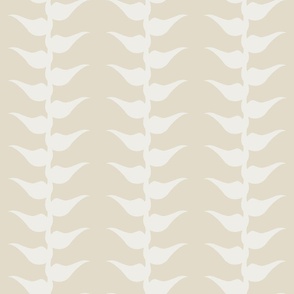 Heliconia Minimalist Silhouette - Monochrome Neutral Egret Taupe and off white Large