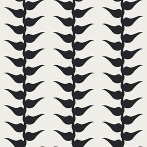 Heliconia Minimalist Silhouette - Monochrome Off White and ink black Large