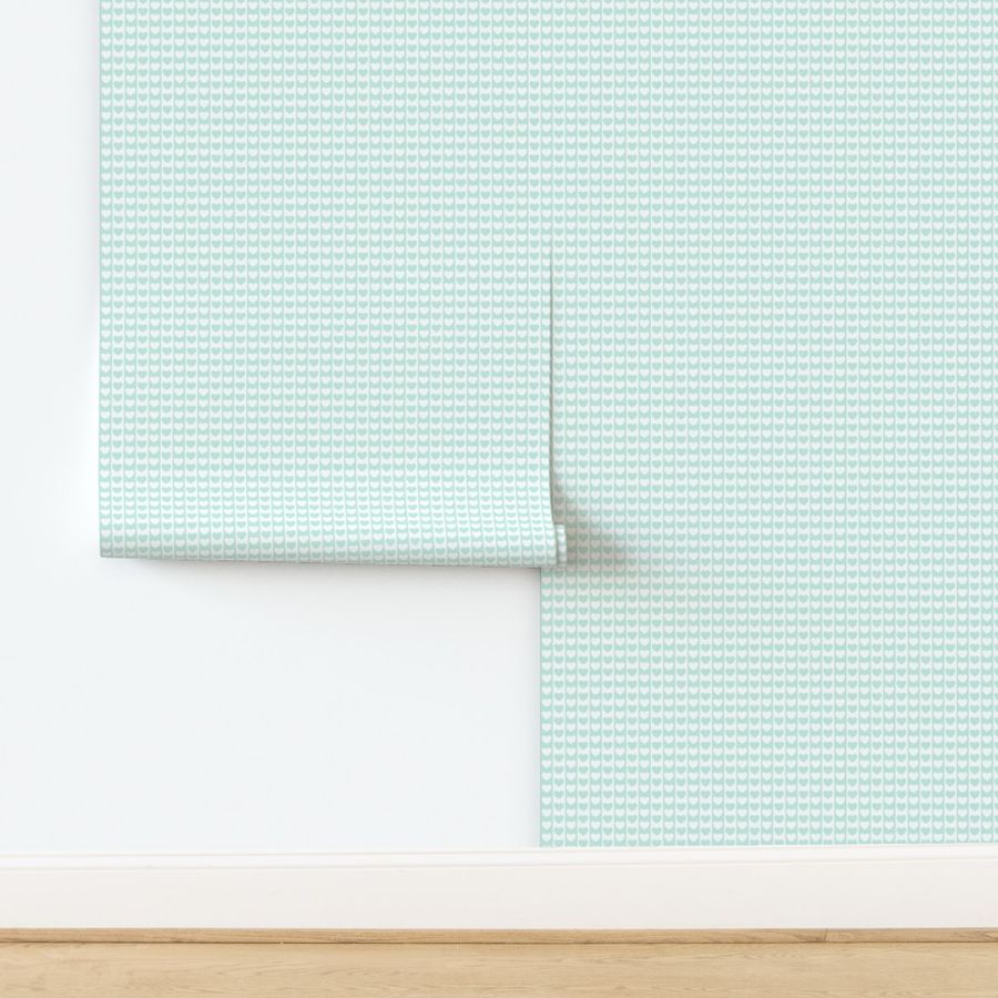 modern geometric aqua and white hearts small vertical stripes