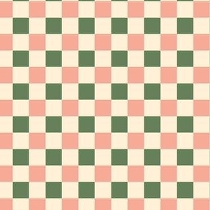 Modern check in pink vanilla and green
