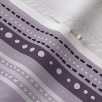 uneven monochromatic stripes with decorative hand drawn detail in lilac