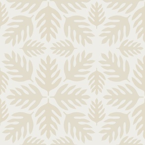 'Ulu Leaf - Monochrome off white Neutral Egret Taupe 