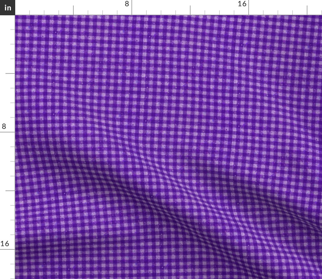 Textured Glitch Gingham Plaid, Violet Purple