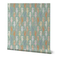 Seaside Seahorse - pastel ocean aqua mint green - LARGE