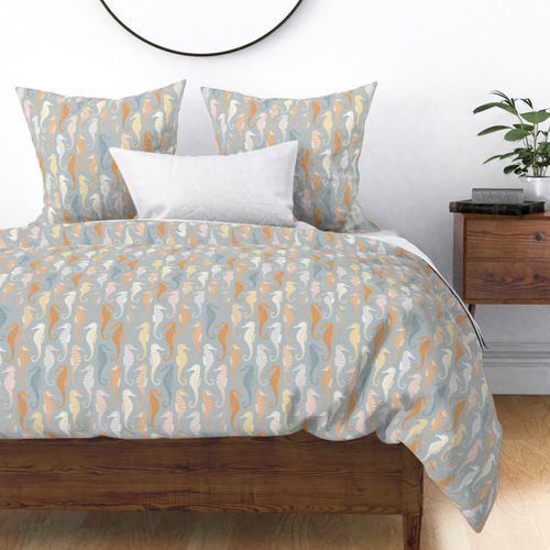 Seaside Seahorse - pastel ocean duckegg blue - LARGE