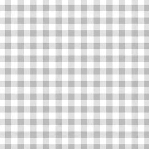 Classic Gingham Plaid, Grey and White