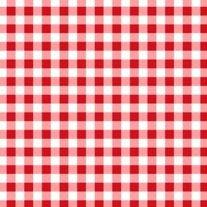Classic Gingham Plaid, Red and White