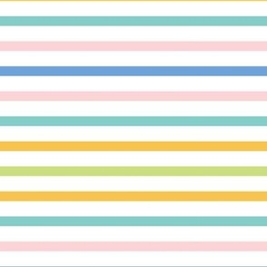 6x6 Summer horizontal stripe, green, blue, pink, yellow, orange, teal
