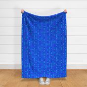 Polka Dot Stripes in Electric Shades of Blue, Large