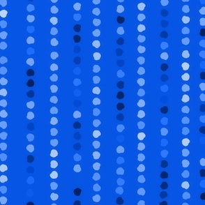 Polka Dot Stripes in Shades of Blue, Large