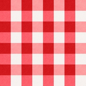 Gingham check in candy apple red - large -2” 