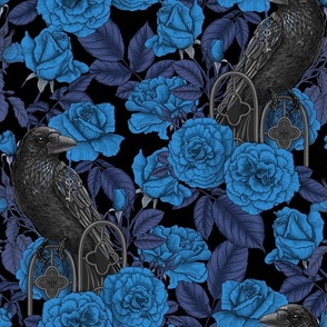 Ravens and blue roses