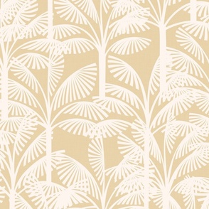 Tropical Palm Trees on Butter Yellow / Large