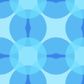 Blue Retro Flower Circles