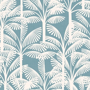 Tropical Palm Trees on Antique Turquoise / Large