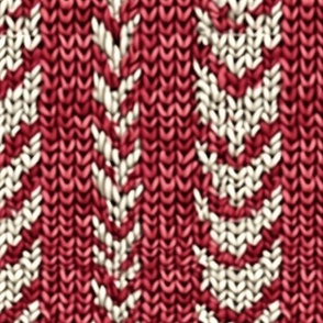 Crimson Cable Knit Waves