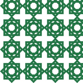 Green Geometric Moorish Tiles