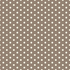 (S) Polka dots -  taupe background
