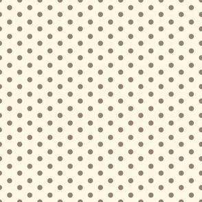 (S) Taupe polka dots