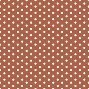 (S) Polka dots -  Amaro rusty red background