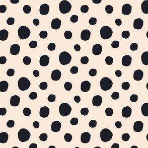 Charcoal black Polka Dot Large