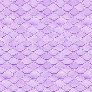 Small Watercolor Monochrome Amethyst Purple Mermaid Fish Scales with Faux Glittery Stylised Lines