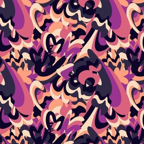 Summer Splash Abstract (12") - purple, pink, orange (ST2021SS)
