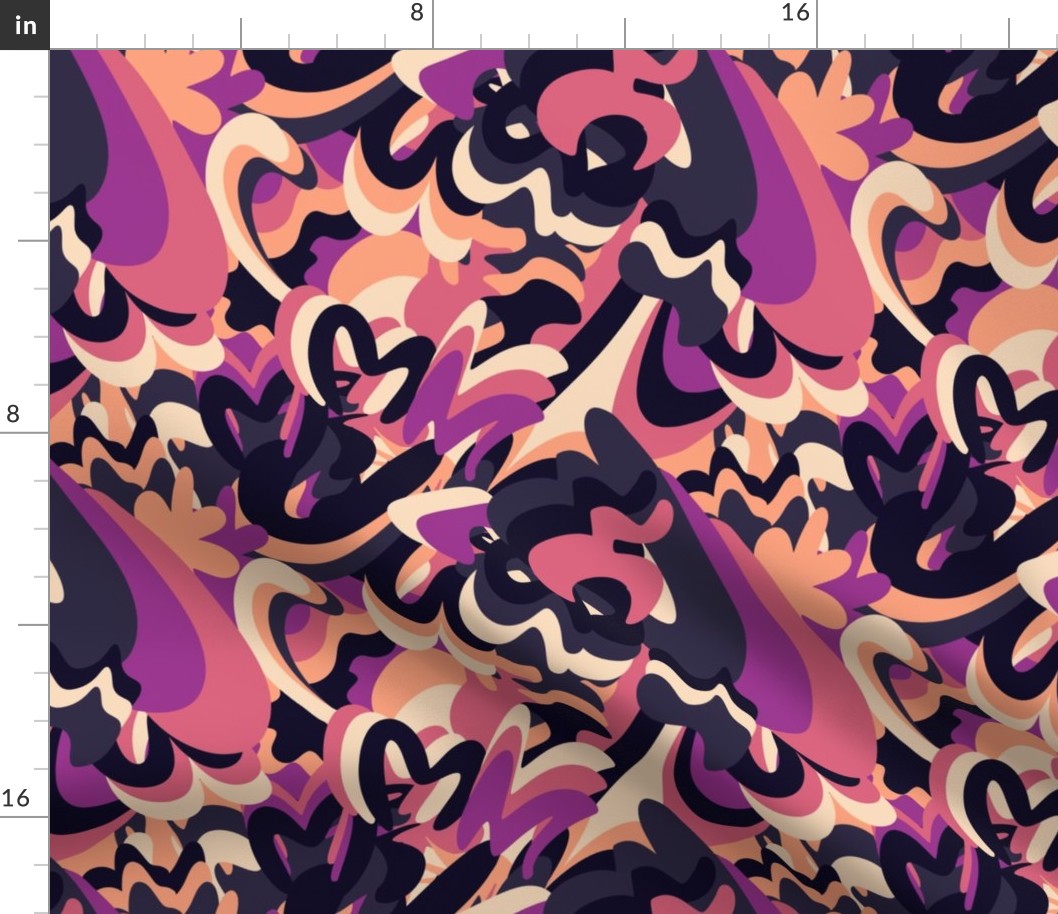Summer Splash Abstract (12") - purple, pink, orange (ST2021SS)