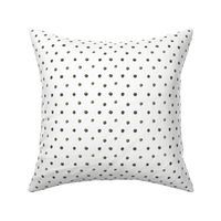 Watercolor black polka dots on white