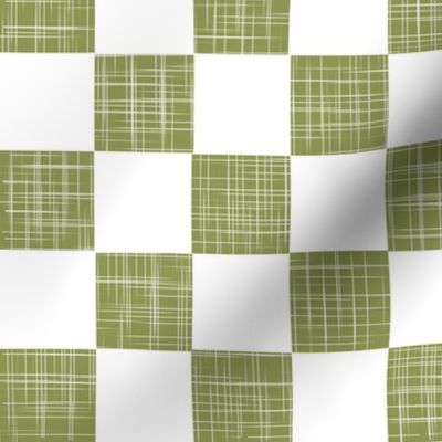 Green And White Patchwork Checkerboard Squares