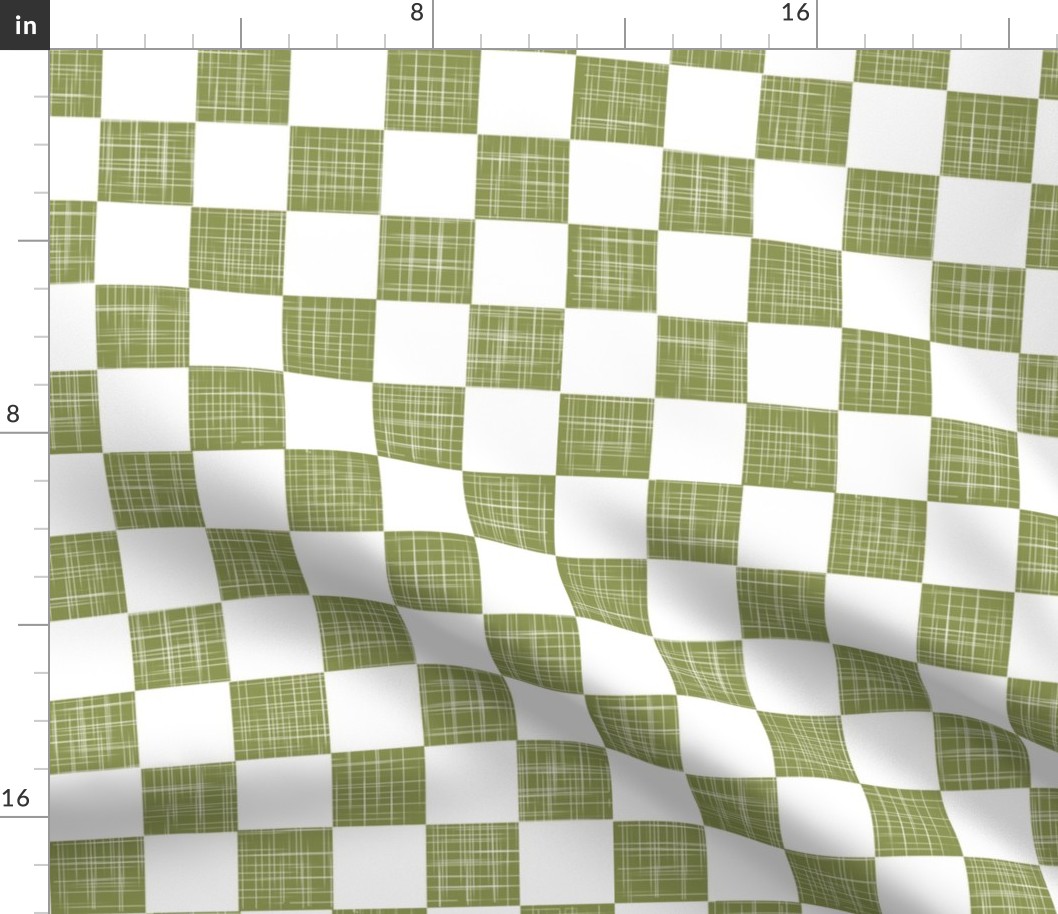 Green And White Patchwork Checkerboard Squares