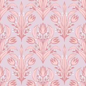 Pastel Pink Tulips in Victorian Style