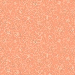 Retro Floral Linework (6") - peach, cream (ST2023RFL)