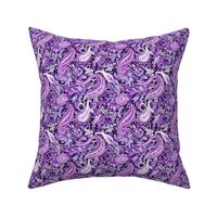 Vivid Purple Paisley Repeat Pattern 