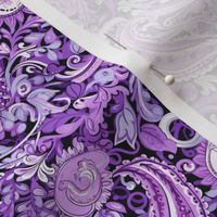 Vivid Purple Paisley Repeat Pattern 
