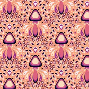 Mushroom Ogee (10.5") - orange, purple, cream (ST2024MO)