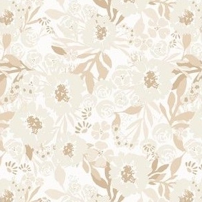 Neutral Boho Sunflower Floral (Creamy Beige)(Small Scale)(5.25"/6")