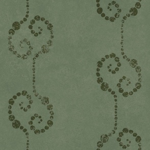 Grandpa Chic Noir Nautical Knots Block Print in Deep sea kelp green