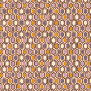 Retro Hexagons (1.5") - cream, orange, purple, peach (ST2023RH)