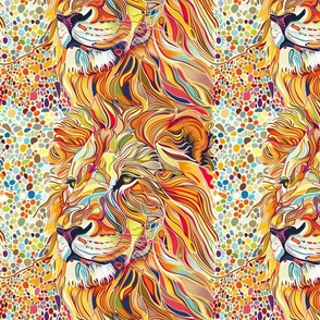 brilliant watercolor lion abstract