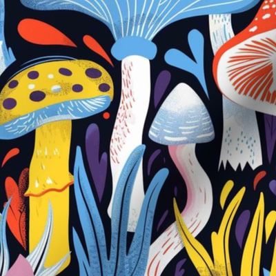 fairy tale rainbow hue magic mushroom forest