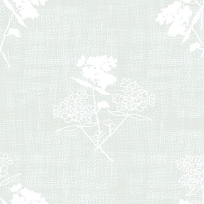 Serene blossom block print (LARGE) in muted sage green with texture -  soft mint