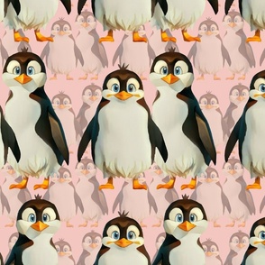 Penguin siblings pink