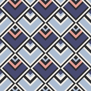 (L) retro geometrics navy blue 