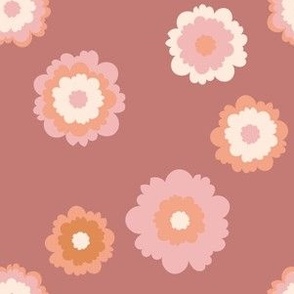 Small Soft Feminine Floral on Pink Terracotta