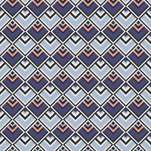 (M) retro geometrics navy blue 